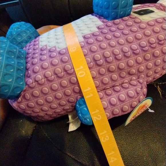 ✓Nanco International Purple Blue Pixel Block Narwhal Whale Unicorn Plush Toy 14" - Picture 16 of 16
